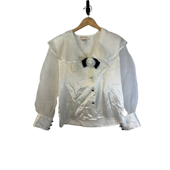 Vintage Jordan size 8 blouse top dressy romantic dramatic lots of fabric creativ - Picture 1 of 11